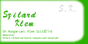 szilard klem business card